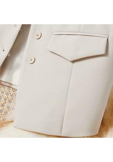 Kadın İş Yelek V Yaka Kolsuz Düz Renk Tek Göğüslü İşe Gidip Gelme Tarzı Hırka Takım Elbise Ceket Bej Kadın İş Yelek V Yaka Kolsuz Düz Renk Tek Göğüslü İşe Gidip Gelme Tarzı Hırka Takım Elbise Ceket Bej