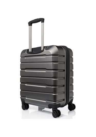 Unisex 4 Tekerli Kilitli Kabin Boy Valiz Bavul Füme