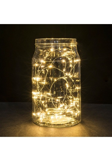 Hombey 1 Metre Taşınabilir 10 Ledli Bakır Tel Işık Zinciri, Çok Renkli, Ip65 Su Geçirmez Pil Dahil Değil Çok Renkli