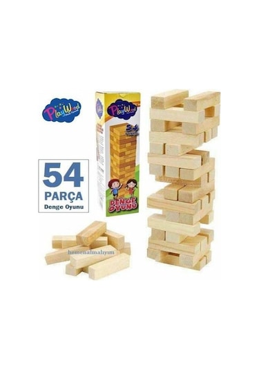 Çocuklar için Eğitici Denge Oyunu Ahşap Jenga