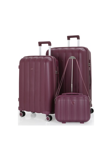Mçs Polipropilen 3lü Valiz Seti Büyük & Orta & Makyaj V305 S21yy1000078-set 210 Mürdüm