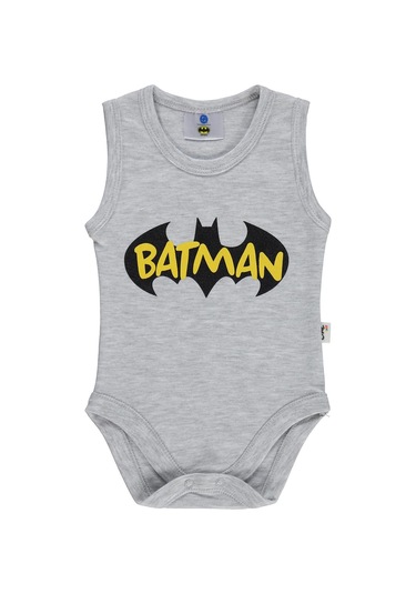 Civil Baby Batman Baskılı 3-18 Ay Çıtçıtlı Badi - Gri Karmelanj