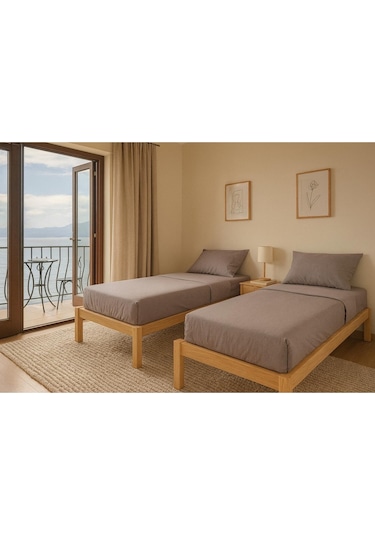 Doğal Masif Ahşap Butik Karyola Naturel Başlıksız 140x200 Doğal Masif Ahşap Butik Karyola Naturel Başlıksız 140x200