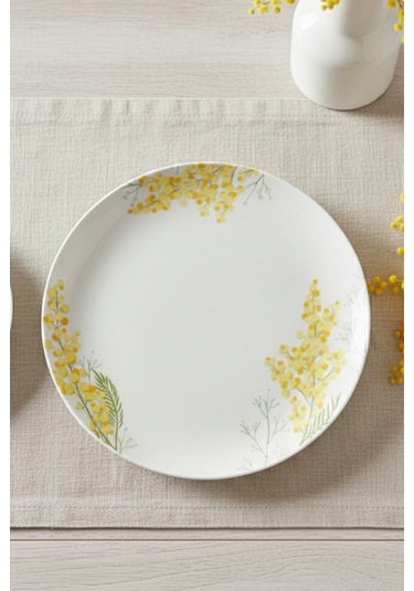 Rakle Mimosa Seramik 4'lü Servis Tabağı Seti 25,5 Cm Çok Renkli
