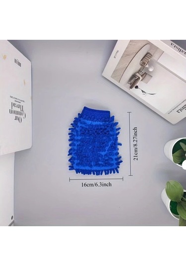 Elmpaly 3 Adet Çift Taraflı Puşet Chenier Oto Yıkama Eldiveni, Ev Ve Araç Temizlik Seti