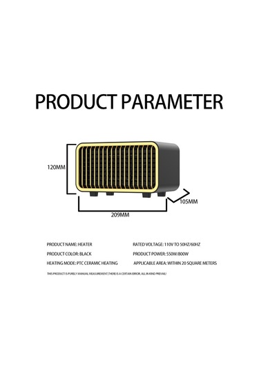 Xiyyadms 800w Ptc Seramik Taşınabilir Isıtıcı, Hızlı Isınma Ve Düşük Gürültü İle Ofis/yatak Odası İçin