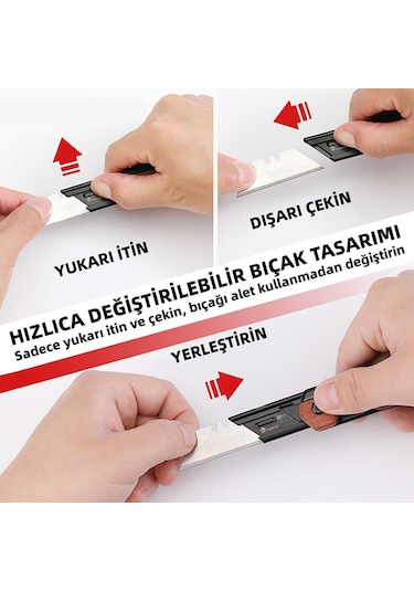 Workpro Wp211015 2-ın-1 Ahşap Saplı Profesyonel Cep Çakısı & Katlanır Rötuş Maket Bıçağı + 11 Adet Yedek Bıçak