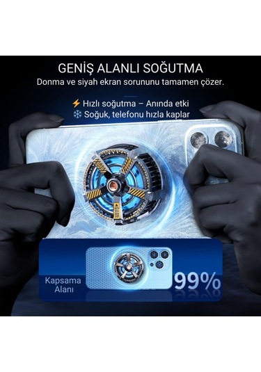 Polham Profesyonel 7000rpm Turbo Buz Tipi Manyetik Telefon Soğutucu Magsafe Uyumlu, Rbg Led Işıklı