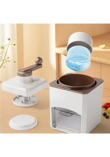 Ulzyvf Dıy Buz Kırıcı Kolu Manuel Buz Slush Makinesi Beyaz Beyaz