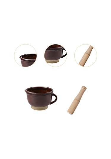 Homyl Harç Ve Havan Seti Fındık Baharat Için Büyük Kahverengi