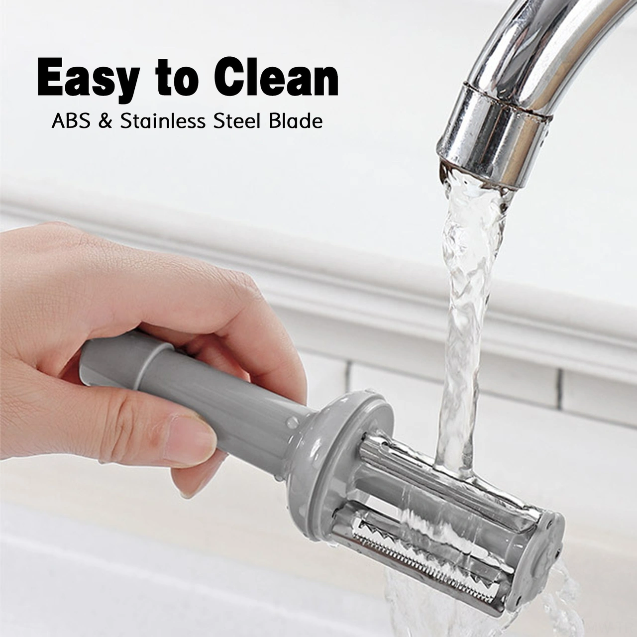 Moveevo Pembe 3'lü Evsel Meyve Sebze Soyucu: Soyma, Dilimleme, İncelleme + Zencefil Değiştirici, 4x14cm, Paslanmaz Çelik Bıçaklı, Abs Kollu, Kapaklı Mutfak Aleti Diğer