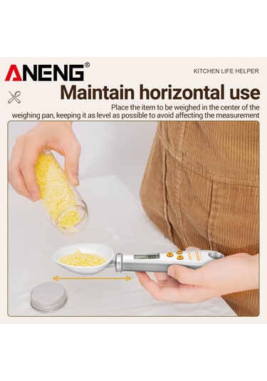 Yifomall Aneng Htc-6 Dijital Ölçüm Kaşığı Ve Mutfak Termometresi, 3 Birim G/oz/lb Ve Sıcaklık / Ölçümü, Beyaz, Cr2032 Pil İle Pil Dahil