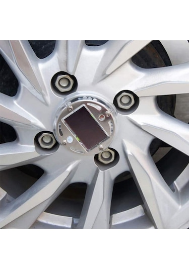 Ayt Sunup Led Işıklı Araba Tekerlek Göbek Kapağı 12 Led 4 Renk 6.5x6.5x4.5cm Oto Jant Ortası Kapak