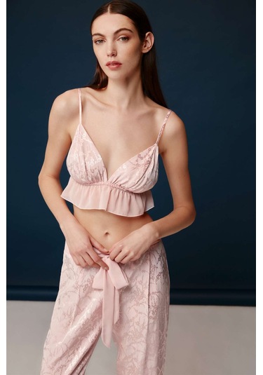 Bonnie&Clyde - Kadın Pudra Viskon Jakar 3 lü Takımı  30013 Pudra