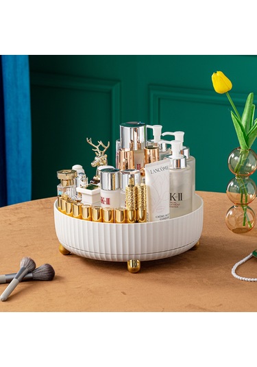 Yuntech01 Döner Organizer: Çeşitli Kullanim Alanli Gözaltı, Kozmetik, Baharat Ve Gereç Depolama Tepsisi Beyaz