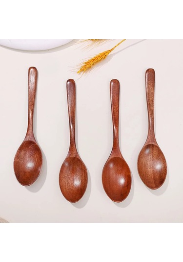 Suofeng 10 Adet 18,5 Cm Nanmu Ahşap Çatal, Uzun Kollü, Yumuşak Dokulu, Ev Ve Restoran Kullanıma Uygun, Doğa Dostu Kahverengi