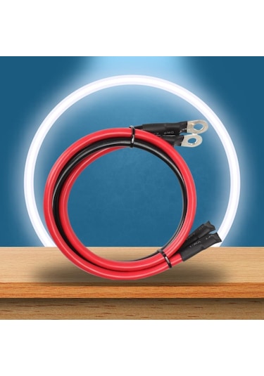 Akü İle İnverter Arası Uçları Konnektörlü 25 Mm Kablo- 1m Siyah- 1m Kırmızı