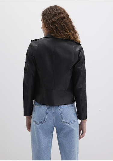 Mavi - Siyah Biker Ceket 1110221-900 Siyah
