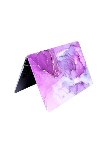 Macbook Uyumlu Air M1 Kılıf 13 İnç Maarble14nl Touchıd'li M1 Air A2337 A2179 A1932 İle Uyumlu Açık Lila