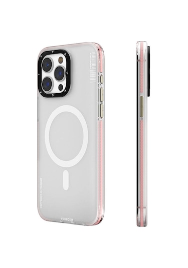 İphone 15 Pro Uyumlu Kılıf Magsafe Şarj Özellikli Youngkit Jiansha Serisi Kapak Pembe
