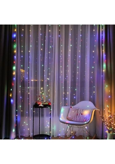 Hombey 3m 300 Led Pencere Perde Işıklı Zincir, Yatak Odası Ambiyans Aydınlatması, Uzaktan Kumanda Ve Düğme Pil Dahil Beyaz