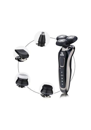 Yifomall Elektrikli Tıraş Makinesi Çok Fonksiyonlu Şarj Edilebilir Tıraş Makinesi Yıkanabilir Yüzen Üç Bıçaklı Sakal Tıraş Makinesi