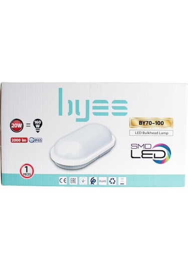 Byes 20w 6400k Beyaz Işık Oval Nemliyer Led Aydınlatma 2 Adet