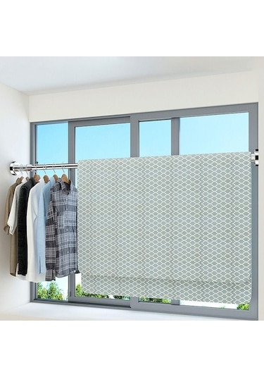 Novahub Beyaz Esnek Matkapsız 35-80 Cm Içi Boş Paslanmaz Çelik Perde Çubuk Elbise Kurutma Rafı Teleskopik Çubuk 35-50cm Beyaz Beyaz