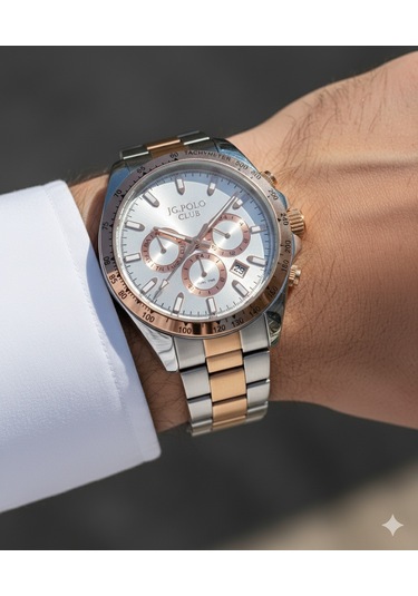 Jg. Polo Club Erkek Kol Saati Gold Ve Silver Renk, Beyaz Kadran - S02891c, 2 Yıl Garantili Altın - Gümüş Jg. Polo Club Erkek Kol Saati Gold Ve Silver Renk, Beyaz Kadran - S02891c, 2 Yıl Garantili Altın - Gümüş