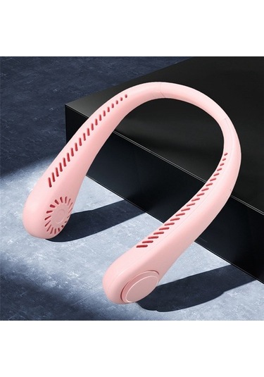 Taşınabilir Mini Boyun Fanı 1200mah Usb Şarj Edilebilir 3 Hızlı Spor Fanı-d 4710 Pembe