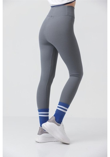 Kallima Antrasit Içi Polarlı Kışlık Yüksek Bel Toparlayıcı Fitilli Tayt Antrasit