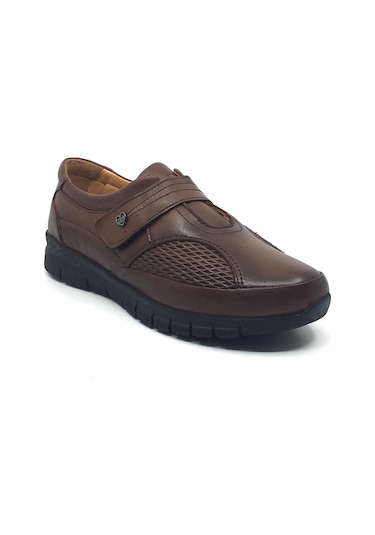 Taşpınar Dr Zen %100 Deri Kadın Ortopedik Günlük Yazlık Cırtlı Yürüyüş Ayakkabı 36-42 Taba