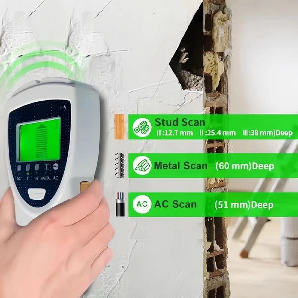 Oldfriend Pil İstasyonlu 5 İn 1 Dedektör - Dijital Duvarda Metal Ahşap Kablo Boru Tarayıcı