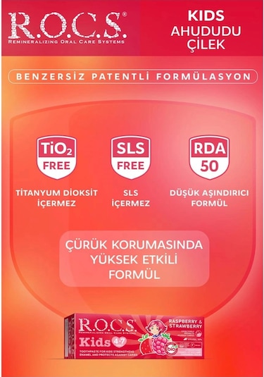 R.o.c.s. Kids 4-7 Yaş Ahududu Çilek Diş Macunu 35ml