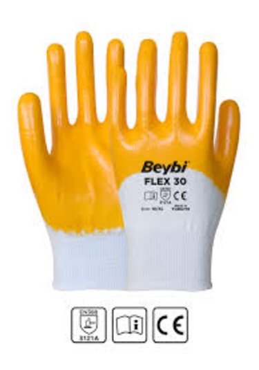 Beybi Flex30 Nitril Kaplı İş Eldiven 12 Adet Ekonomik