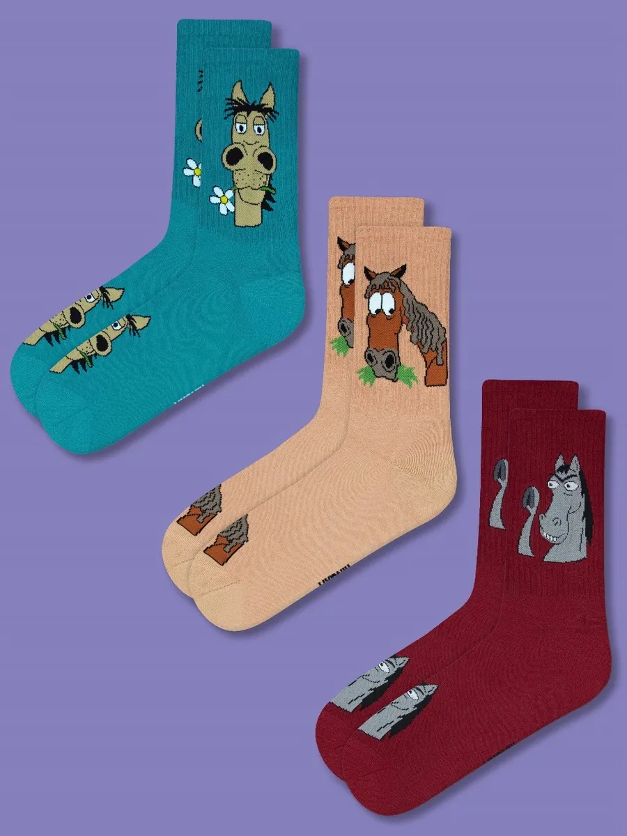 Kingkit Yüksek Uzun Şık Baskılı Ve Desenli Çoraplar 3'lü Set 446881310 Bordo