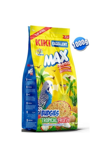 Kiki Excellent Kuş Max Menu Budgies Tropical Fruity Muhabbet Kuşu Yemi 1 KG