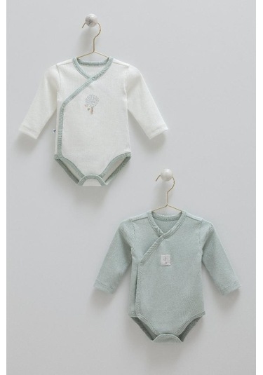 Caramell %100 Pamuk Hello Forest 2'li Bebek Body Crml.be1954 Yeşil