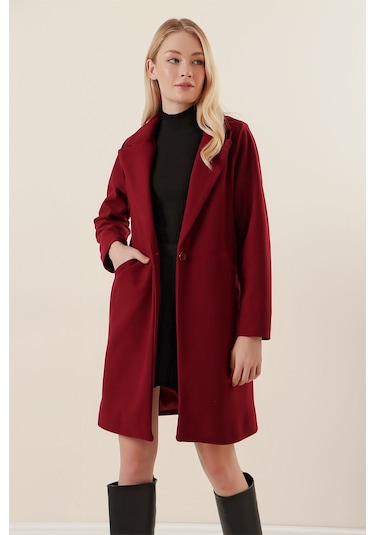 9085 Kaşe Kaban - Bordo 9085bgd19-003-12489 001