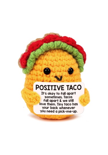 Mufunye El Yapımı Örgü Taco Tavuk Bebek - Duygusal İçecek, , 5x5x7.5cm, 14g, Opp Çanta Sarı