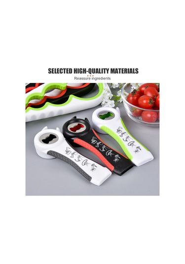 Monyee Beyaz-yesil 2'li Set: 4'ü 1 Arada Konserve Açıcı Ve 5'li Fişek Açıcı, Çeşitli Boyutlardaki Şişelerle Uyumlu, Ergonomik Ve Kaymaz Tutucu Yeşil