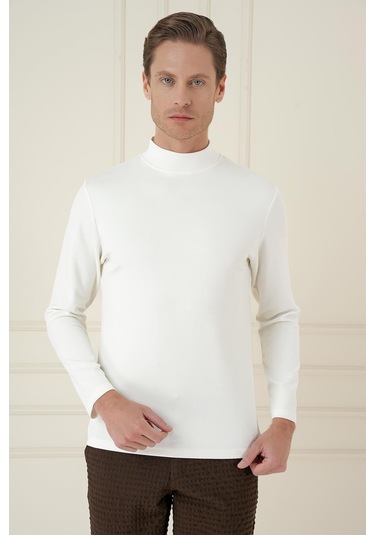 Ts 894 Slim Fit Ekru Spor T-shirt Ekru