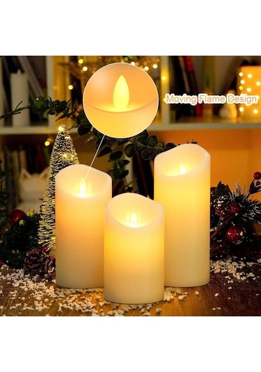 Alev Efektli Vıp Deluxe 14 Lü Set Işıklı Mum Gün Işığı Led Titrek Yanan Led Mum Büyük Orta Küçük Mum Renkli