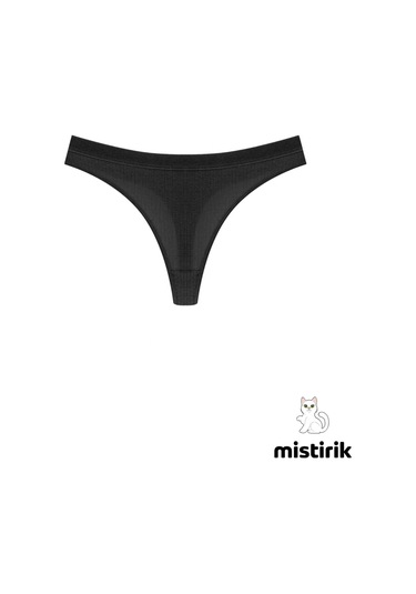 Paulo Model Fitilli Tanga Slip Iz Belli Etmez Külot Siyah Renk Siyah