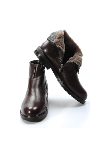 Hakiki Deri Kürklü Erkek Klasik Bot 408kma123 001
