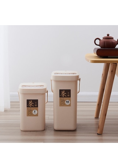 Sones Ofis Plastik Çay Artığı Kovası Çay Atık Kovası İtmeli Kapaklı Taşınabilir Çöp Kutusu, Stil: 7l Diğer