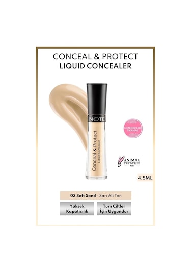 Note Cosmetics Conceal & Protect Concealer Likit Göz Altı Kapatıcısı - 03 Soft Sand