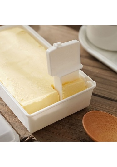 Dancemonkey Cbtx Ev Kare Tereyağı Kesme Sebzelik Kapaklı Kullanıcı Dostu Mutfak Peynir Saklama Kutusu Beyaz Beyaz
