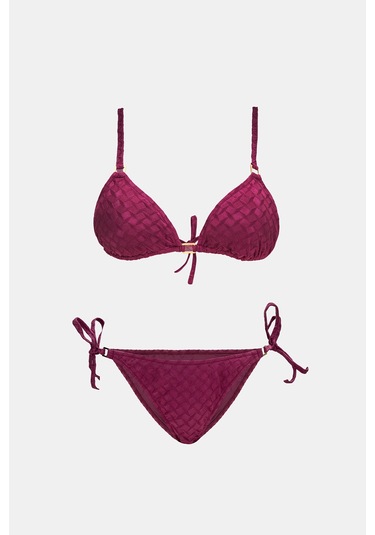 Olympos Mor Dolgusuz Üçgen Bikini Takım Mor