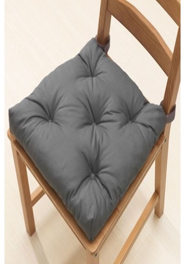 Gri Sandalye Minderi 4 Adet 40/35x38x7 Cm